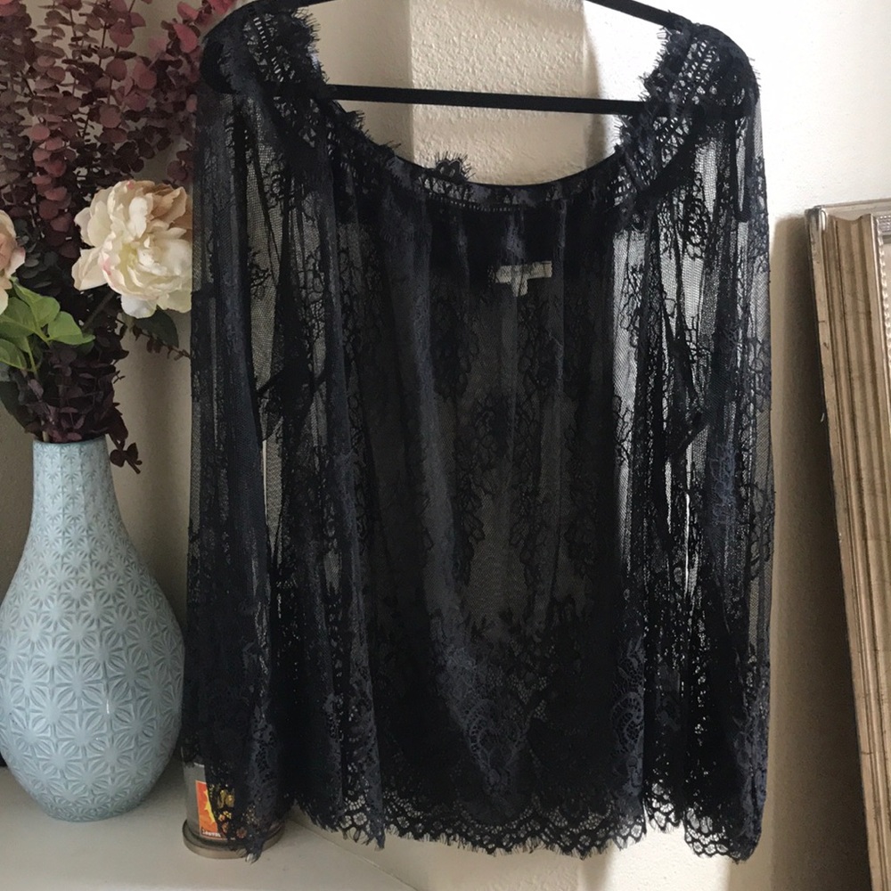 Black lace blouse